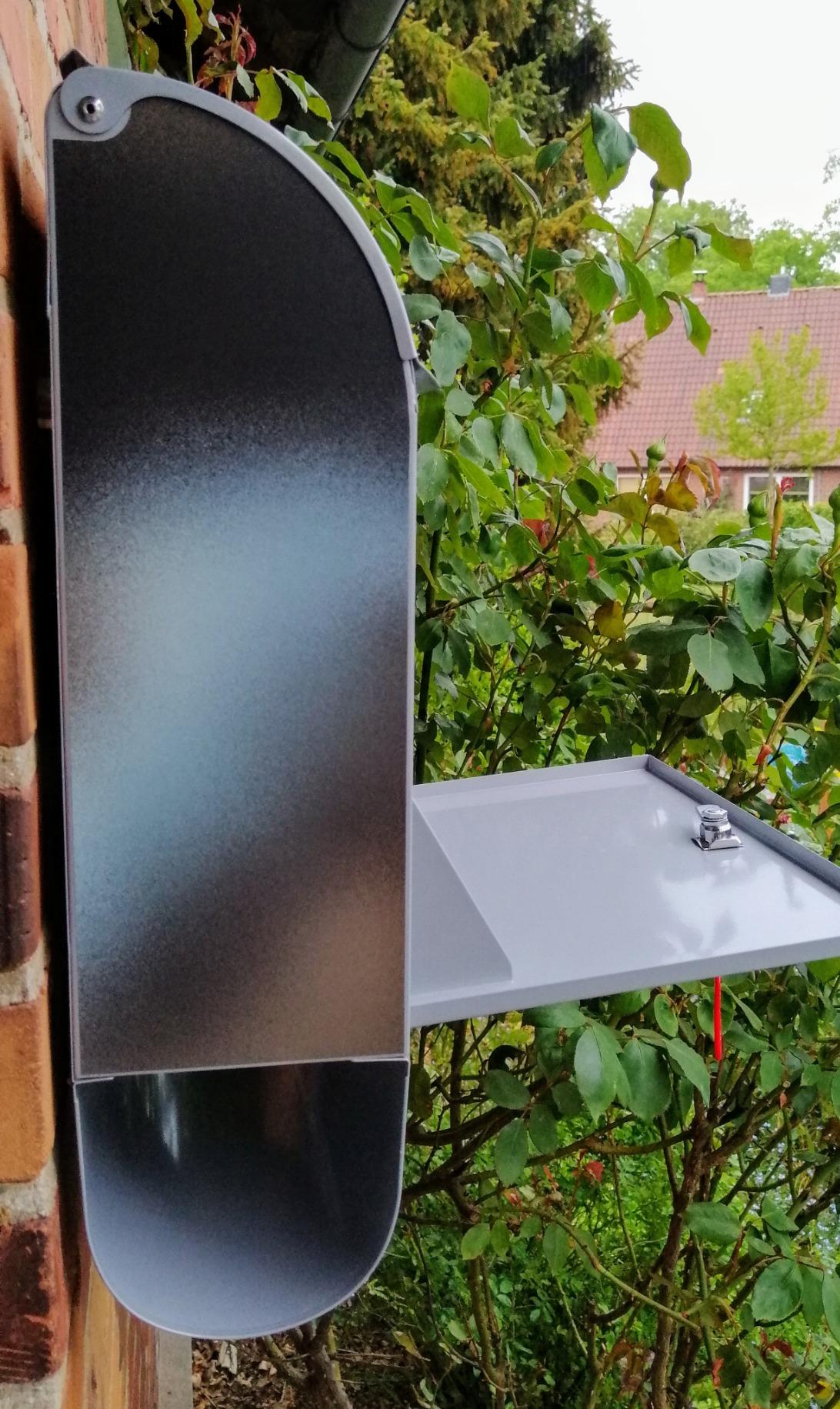 Banjado Briefkasten Wunschmotiv Silber Zeitungsfach A4 Stahl