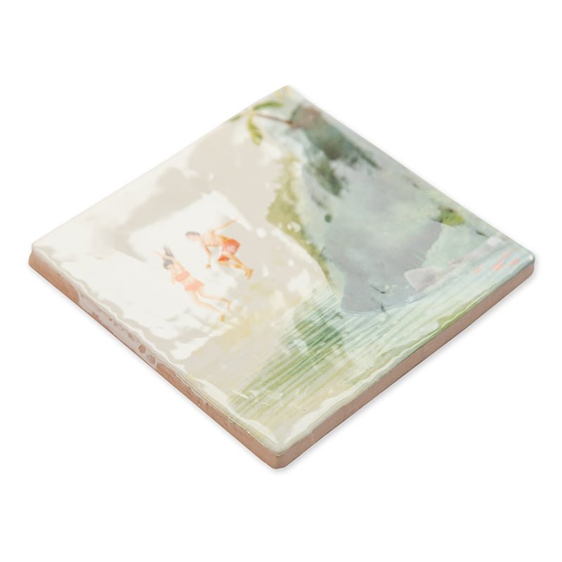 Storytiles Delft Blue Durf te springen Wandfliese S 10x10 cm Spruch