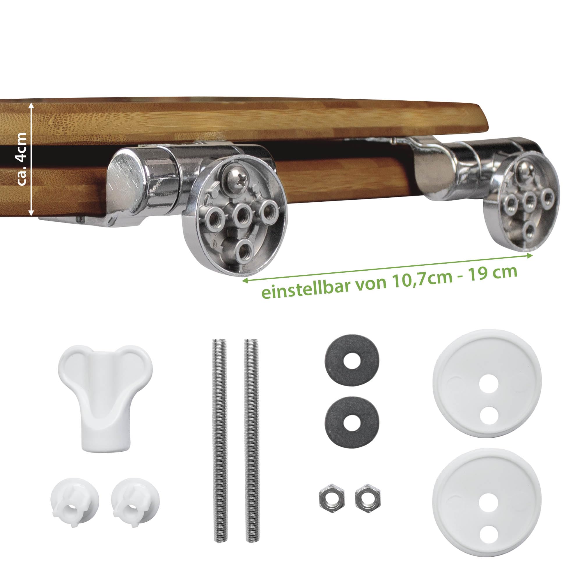 Banjado WC Sitz Oktopus 4 Toilettendeckel Bambus Absenkautomatik
