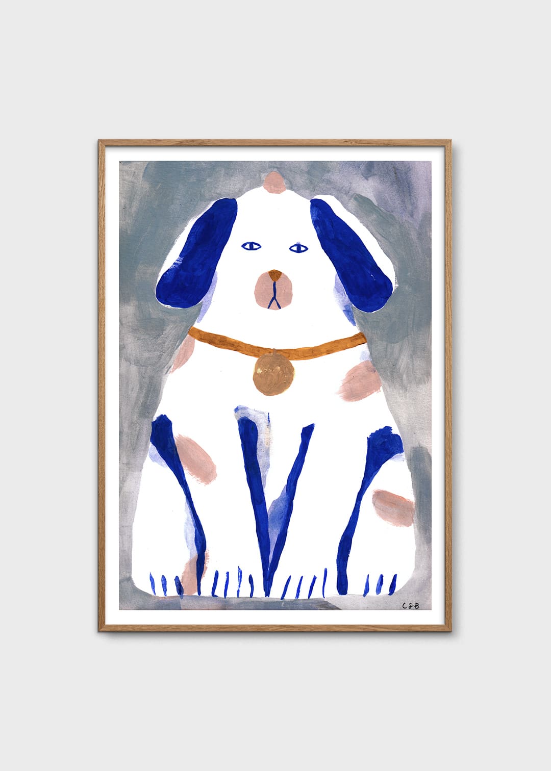 The Poster Club Art Prints Guardian Dog Kunstdruck 30x40 cm Blau