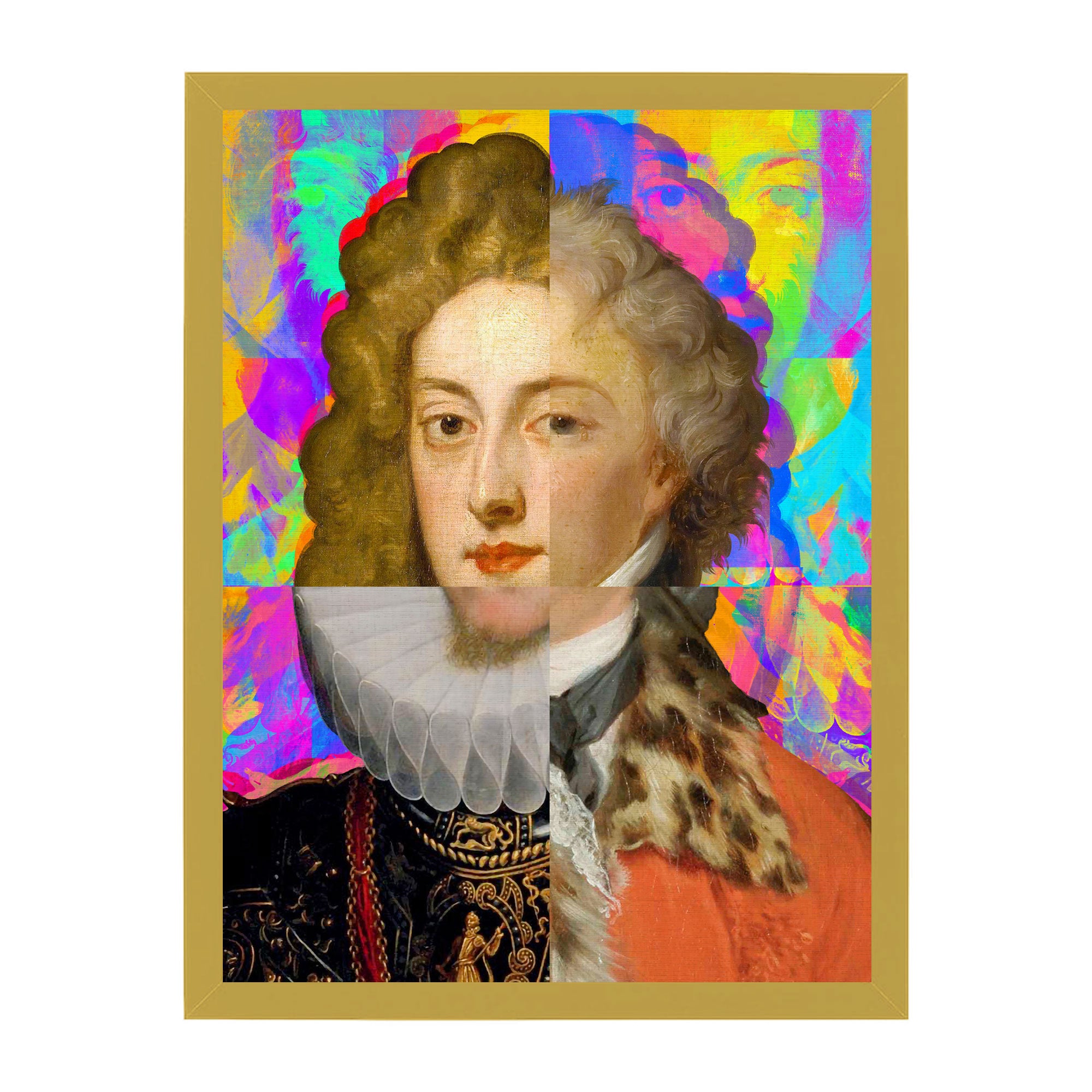 Mineheart Gentleman Puzzled Portrait Leinwandbild Orange 30x41 cm