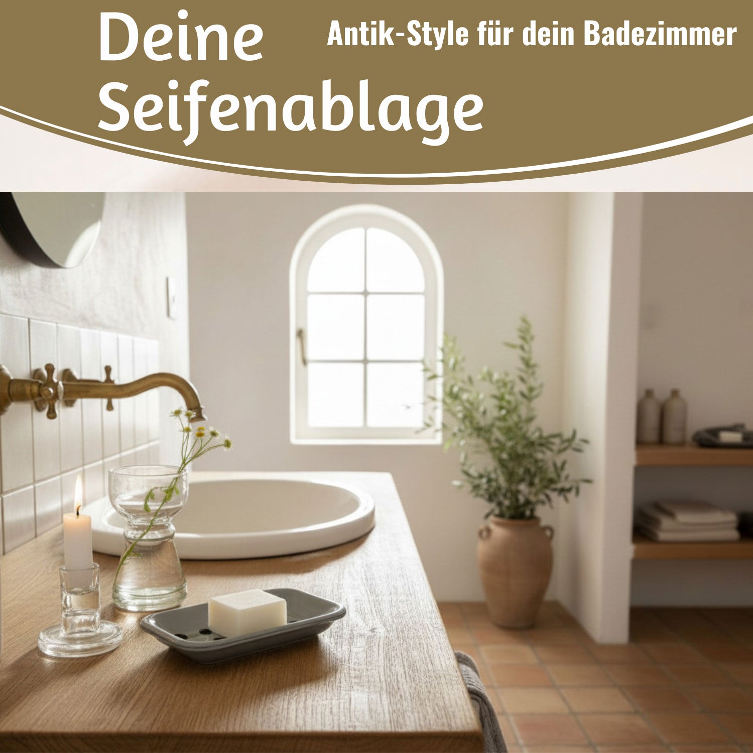LS-LebenStil Altum Seifenschale grau Emaille 15 cm 2-tlg