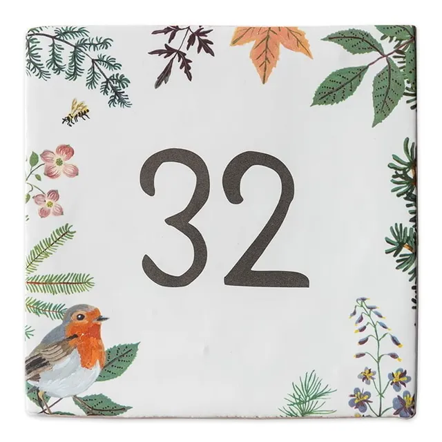 StoryTiles Delft Blue Roodborstje Hausnummern-Fliese 10x10
