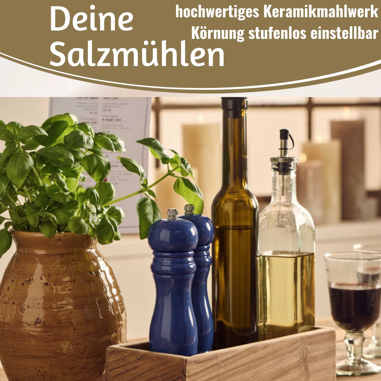 LS-LebenStil iB Laursen Gewürzmühle Set Indigo 21cm 2tlg