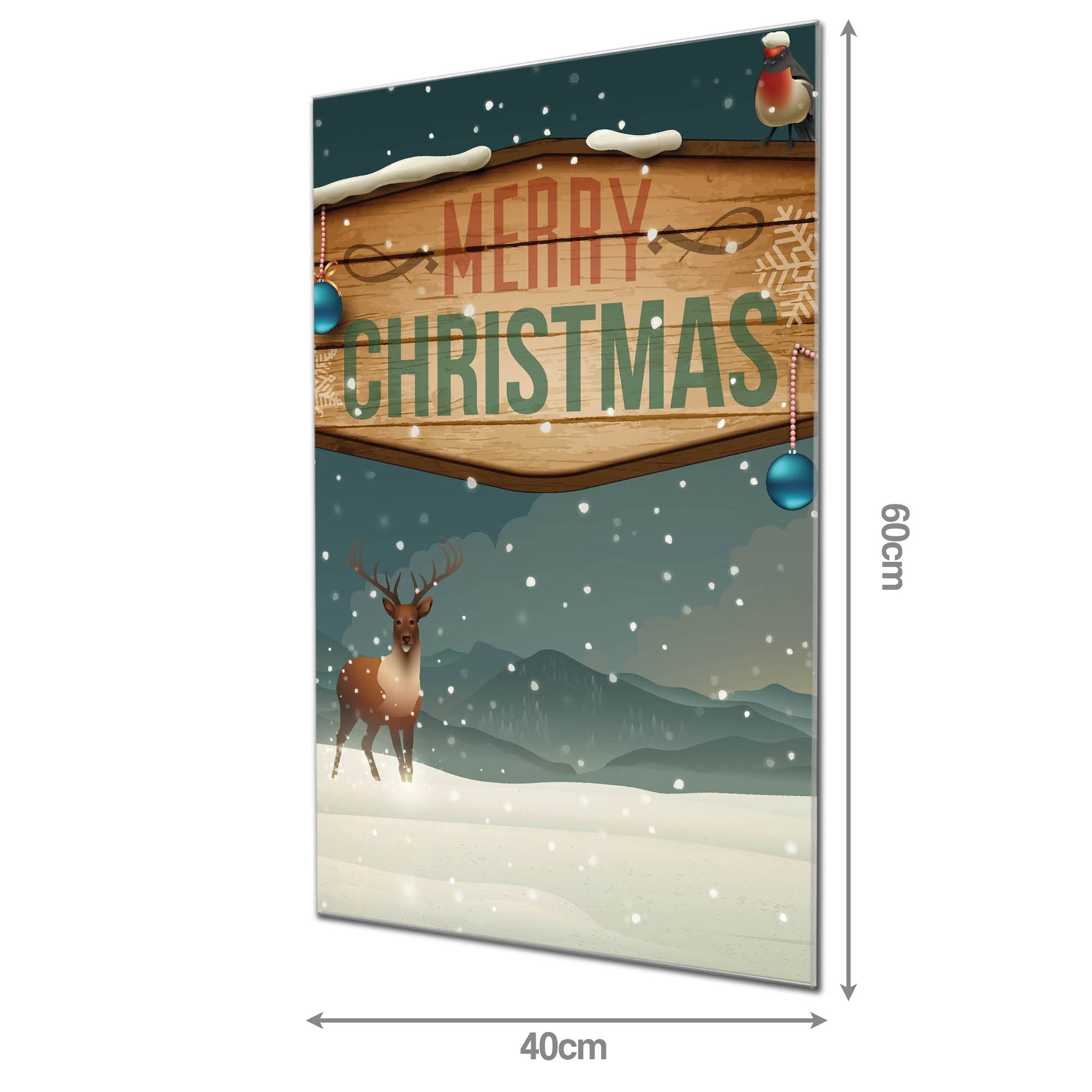 Banjado Magnettafel Glas 40x60cm Memoboard Weihnachtsland beschreibbar