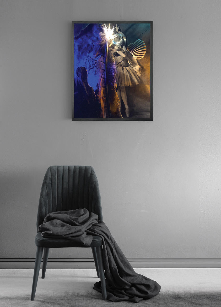 Mineheart Wall Art Black Ice Poster 30x41cm Tänzerin Rahmen