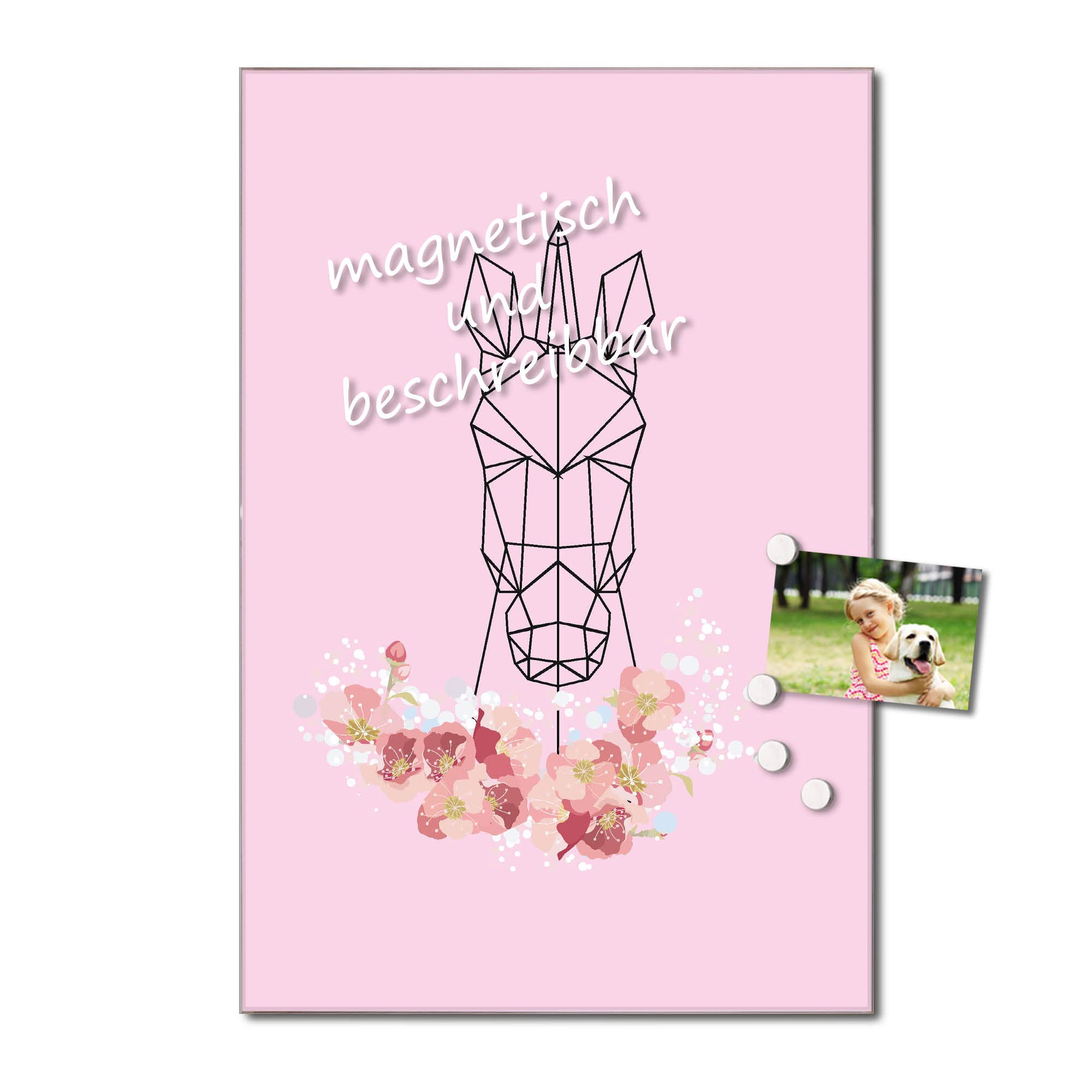 Banjado Magnettafel Einhorn Poygon Glasboard 40x60 Pferd