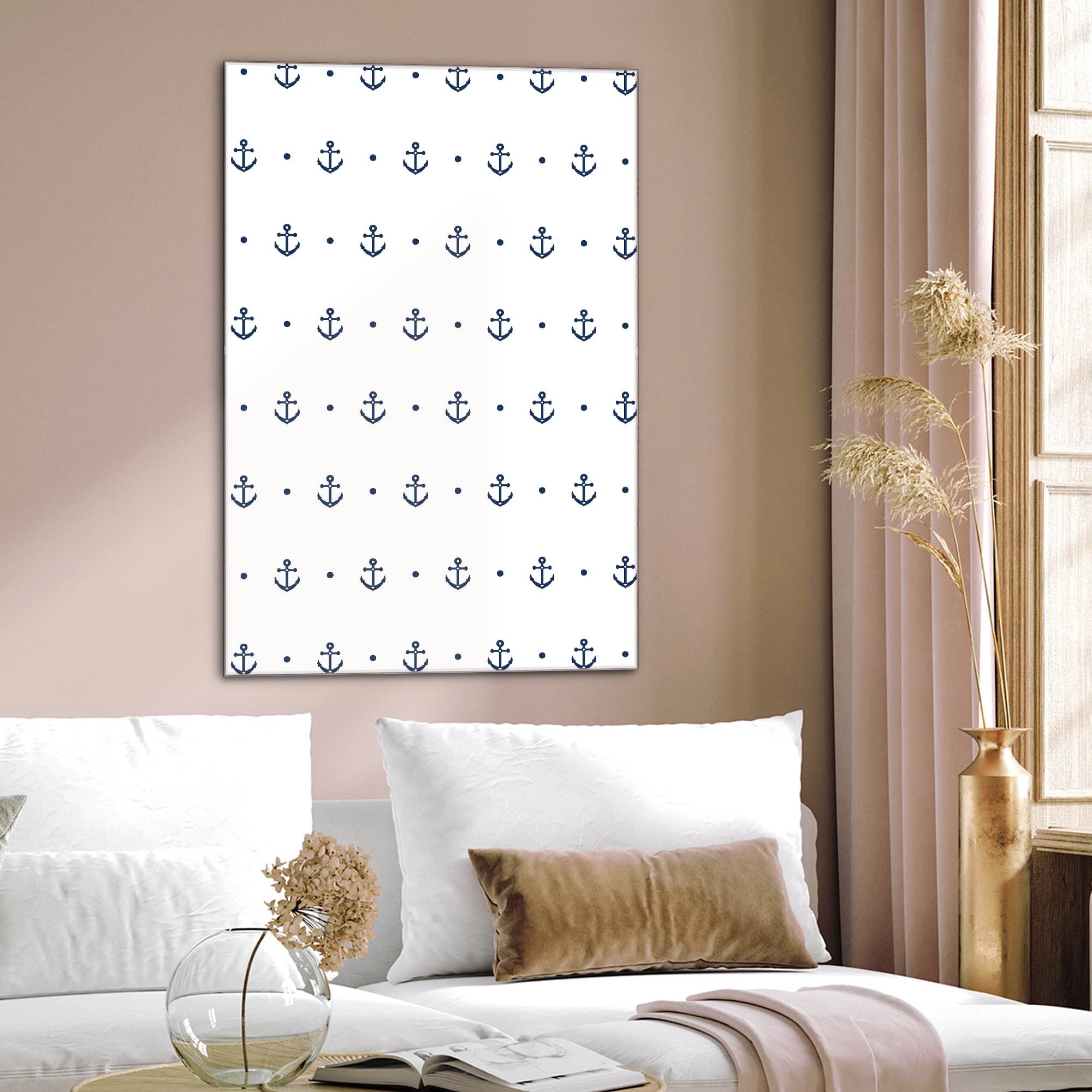 Banjado Magnettafel Kleine Anker Magnetboard 60x40 cm beschreibbar