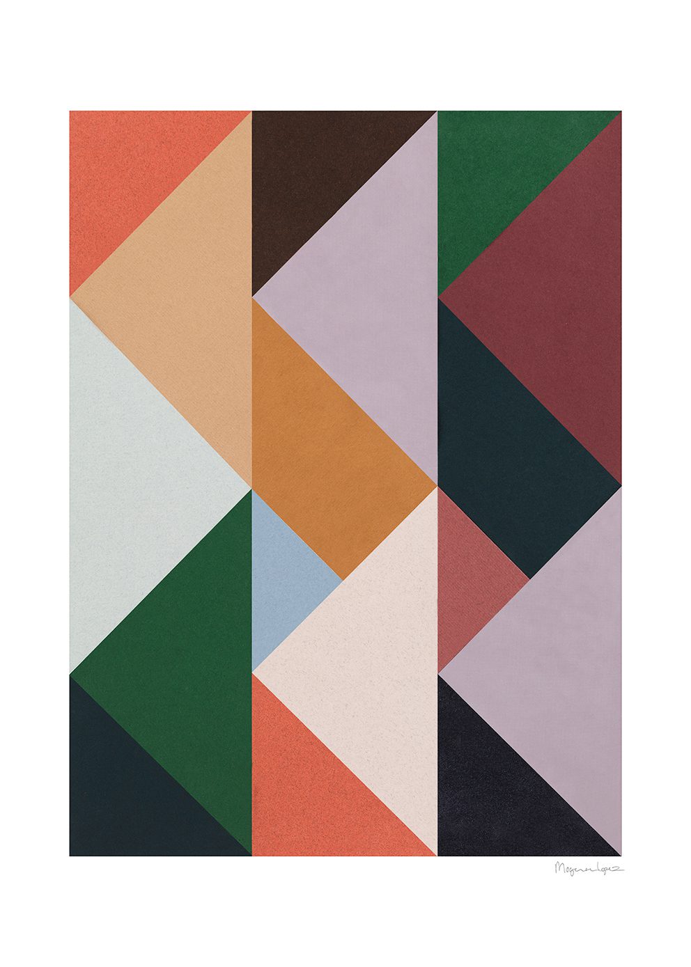 The Poster Club Rhythm of Triangles Poster 30x40 braun