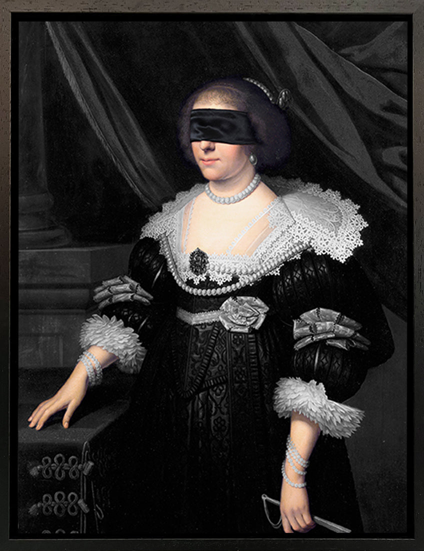 Mineheart Wall Art Blindfold 7 Leinwandbild 40x50cm Schwarz
