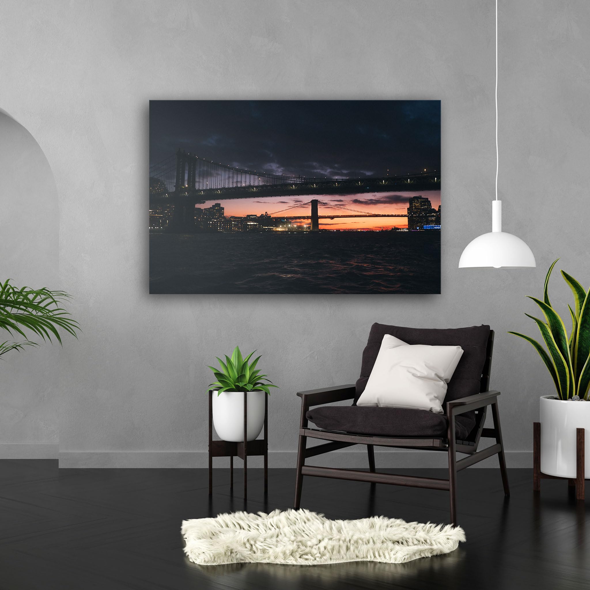 Hustling Sharks Wandbilder Brücken im letzten Licht Leinwand 40x30 cm Brücke