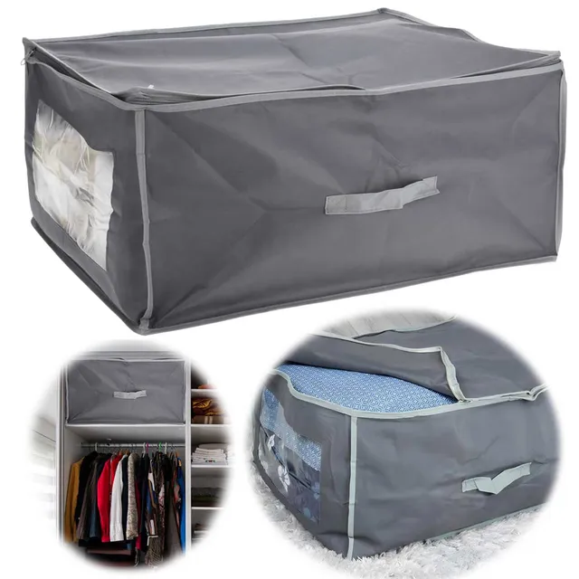 LS-LebenStil Möbel & Wohnen XL Unterbettbox grau 60x45x30cm Vlies