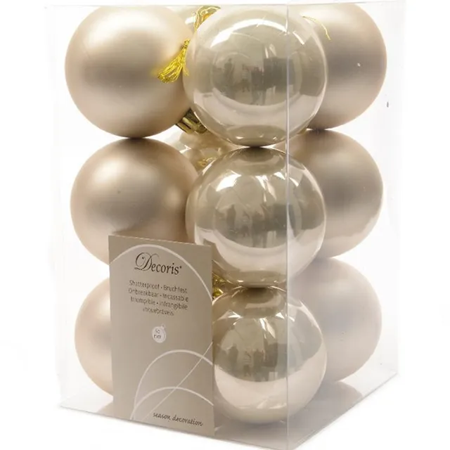 LS-LebenStil Weihnachtskugeln 6cm Perle 12er Set Matt
