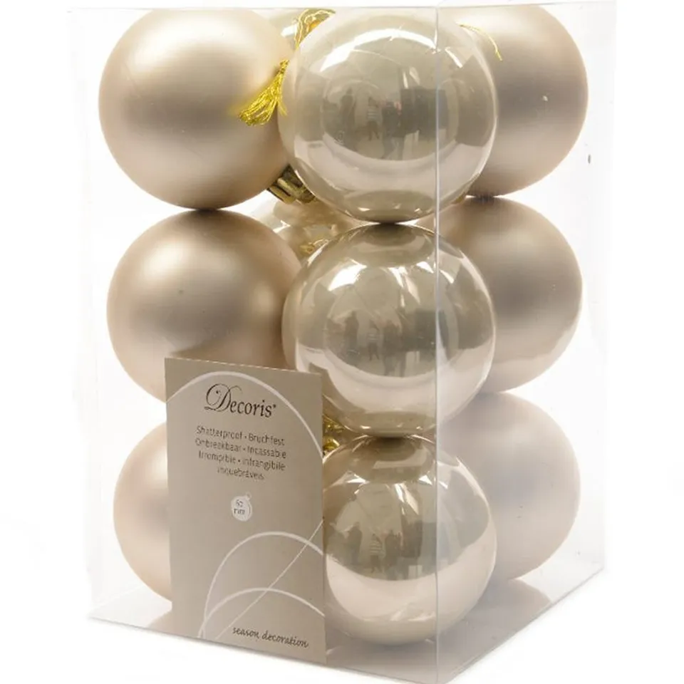 LS-LebenStil Weihnachtskugeln 6cm Perle 12er Set Matt