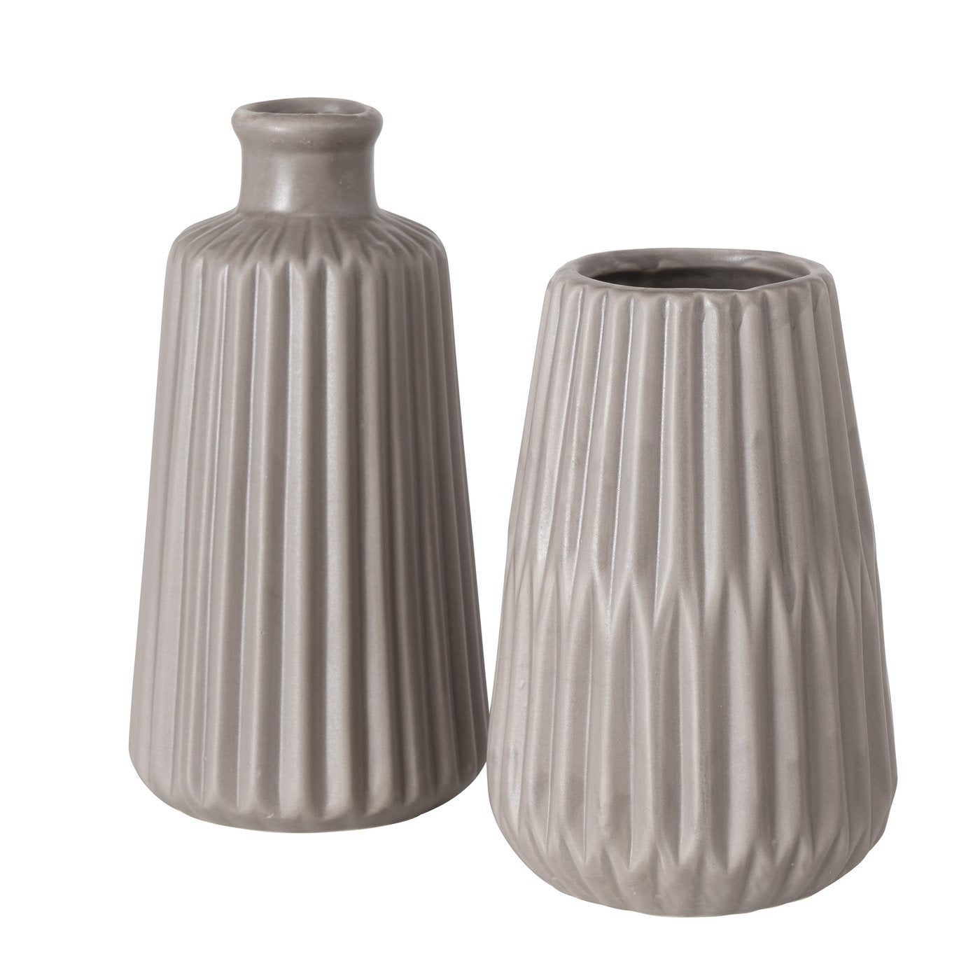 LS-LebenStil Möbel & Wohnen Oslo 2er Set Tisch-Vase Creme 18cm