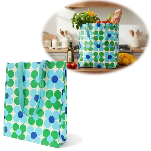 LS-LebenStil Daisy Shopper Blau Grün faltbar Einkaufstasche