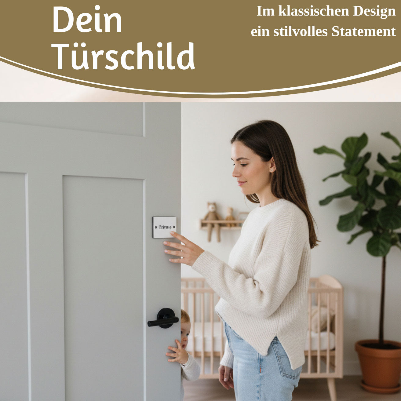 LS-LebenStil Möbel & Wohnen Private Emaille Schild 6x5cm Weiß