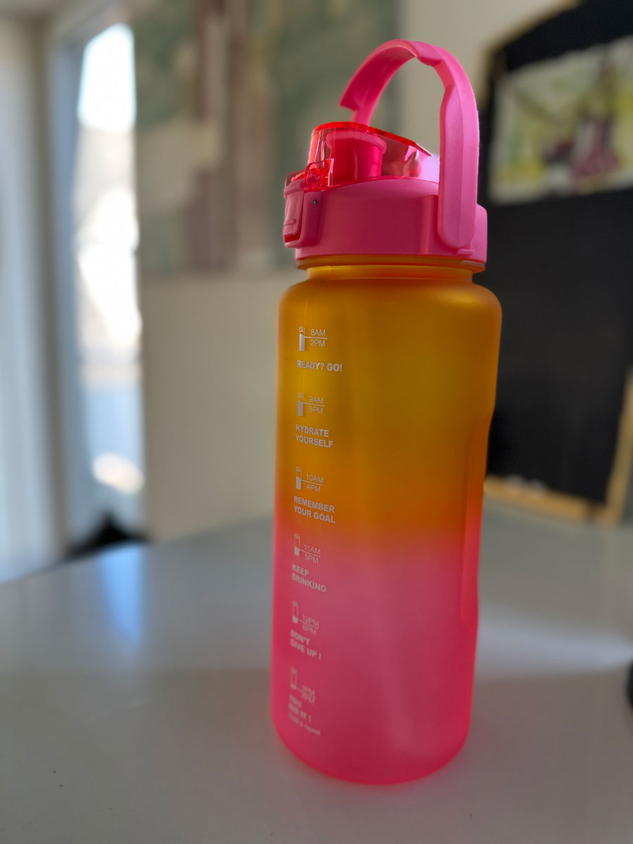 LS-LebenStil Küche Trinkflasche 2000ml Pink Sportflasche auslaufsicher