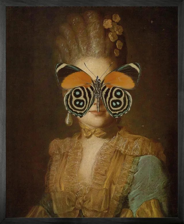 Mineheart Wall Art Butterfly Portrait Wandbild Orange 30x41cm