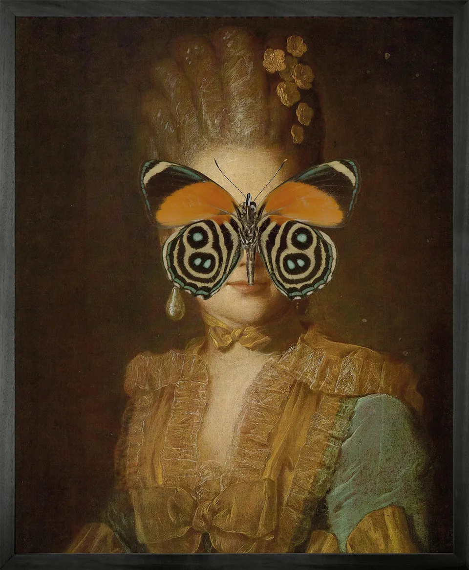 Mineheart Wall Art Butterfly Portrait Wandbild Orange 30x41cm