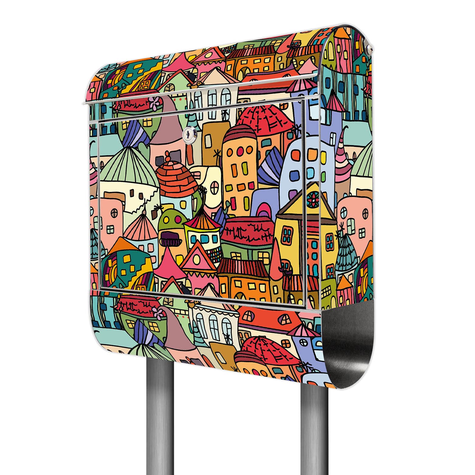 Banjado Briefkasten Funky Town Standbriefkasten Edelstahl