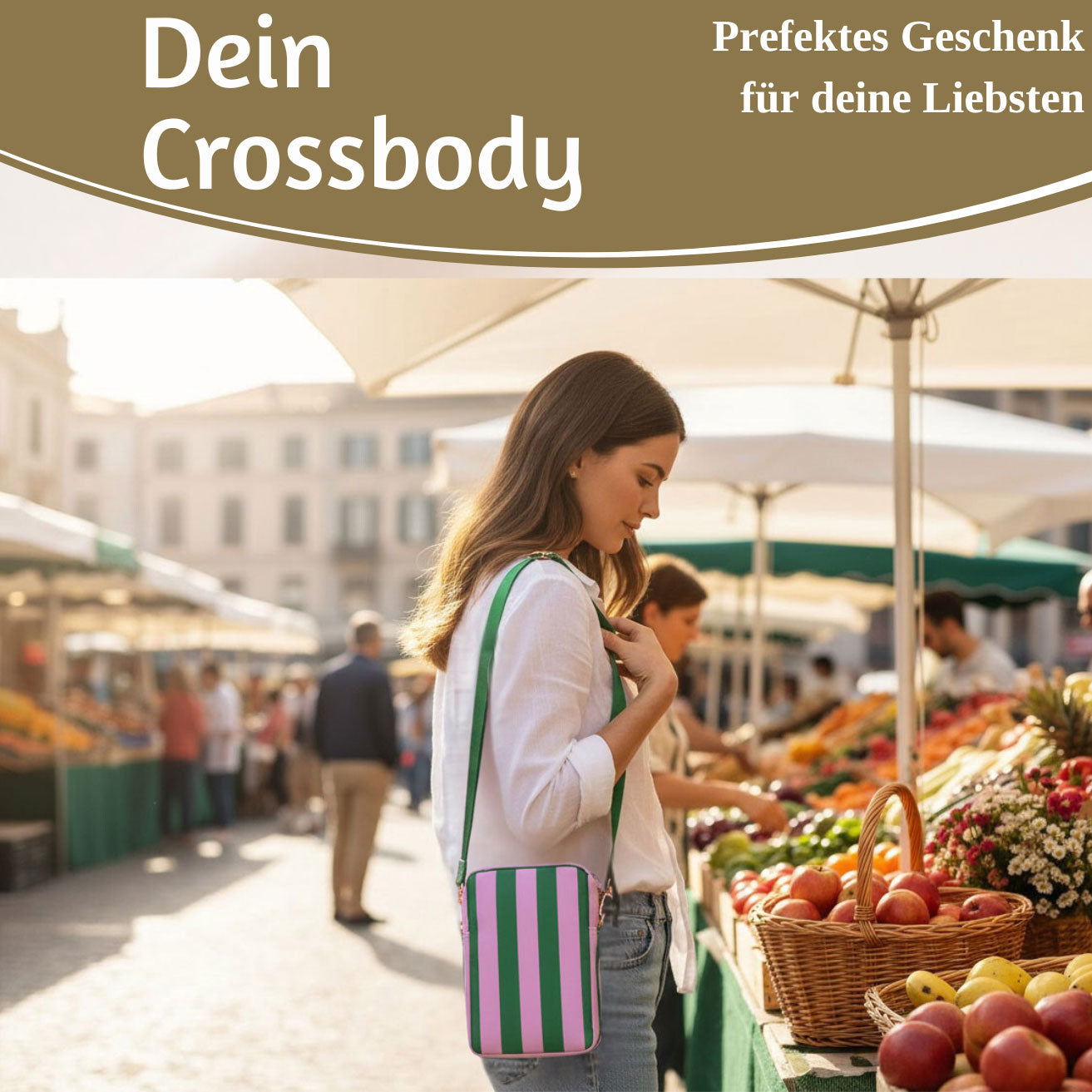 LS-LebenStil Mimi's Glow Ruby Handytasche Grün Violett Crossbody