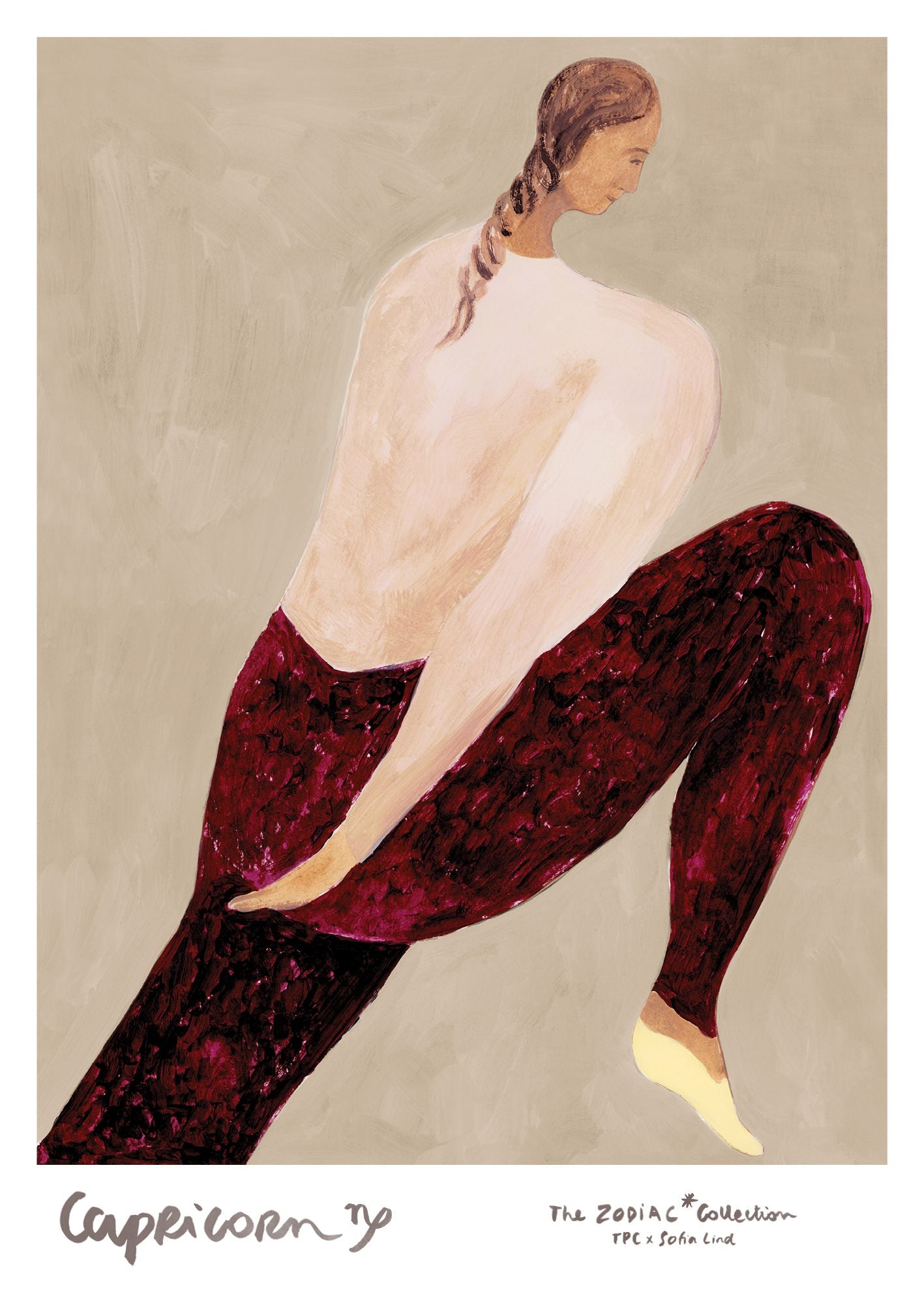 The Poster Club Art Prints Capricorn Poster Sternzeichen beige