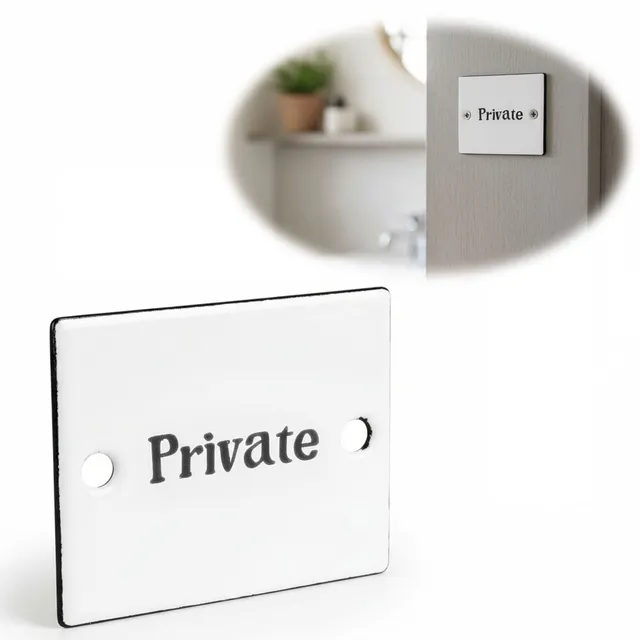 LS-LebenStil Möbel & Wohnen Private Emaille Schild 6x5cm Weiß