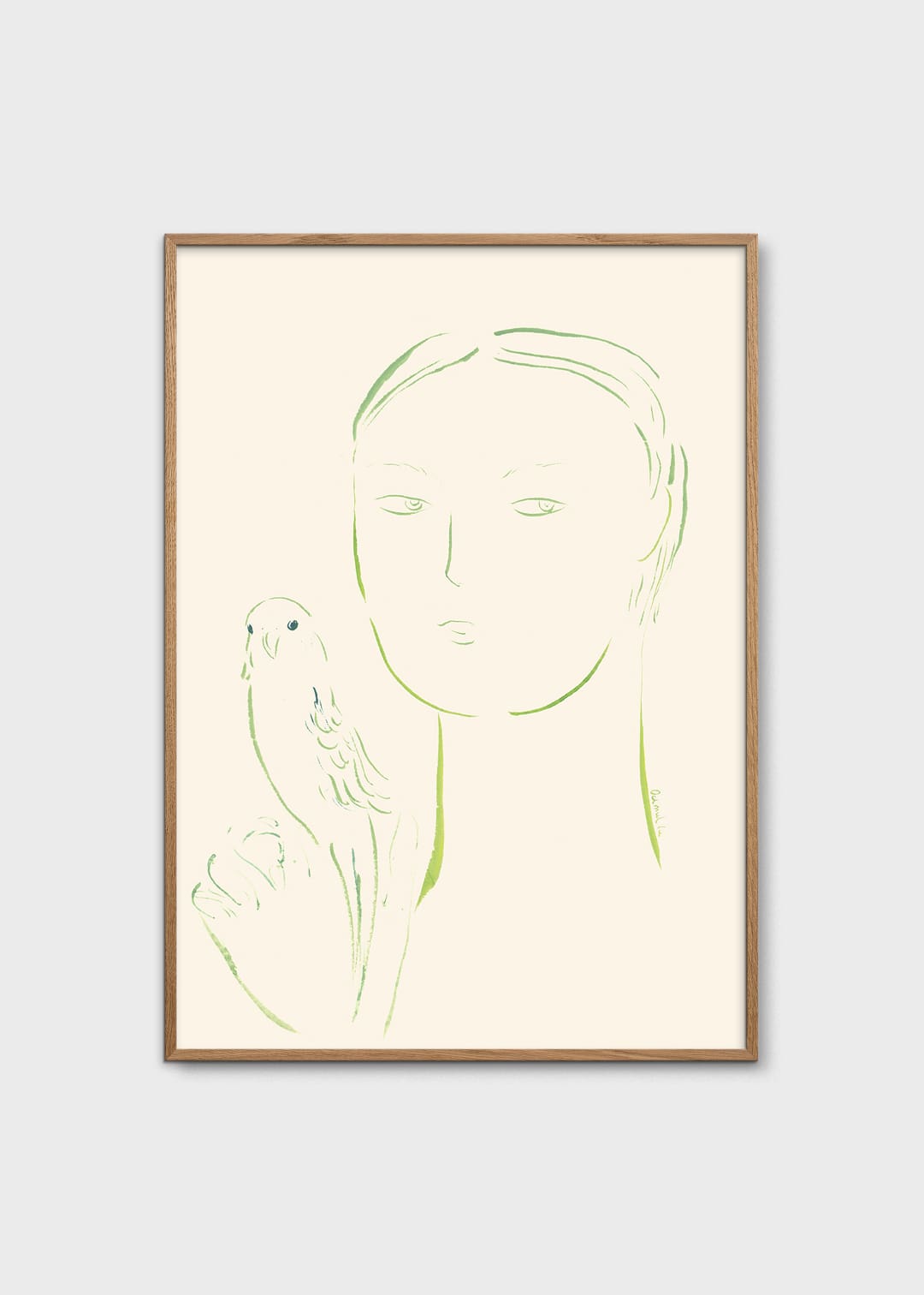 The Poster Club Art Prints Boy and Parrot 02 Poster 30x40 beige