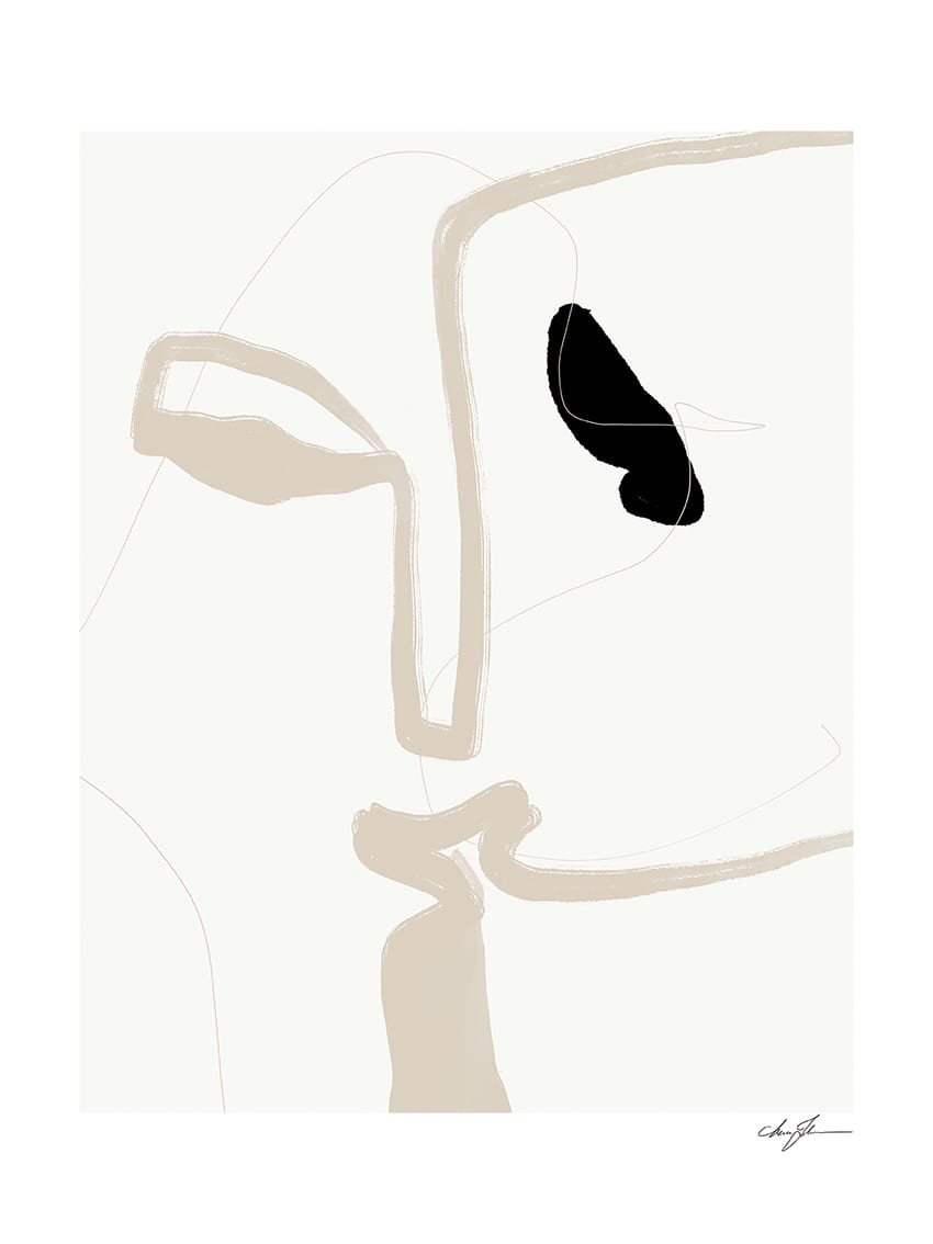 The Poster Club Art Prints Kiss Poster 30x40 cm beige