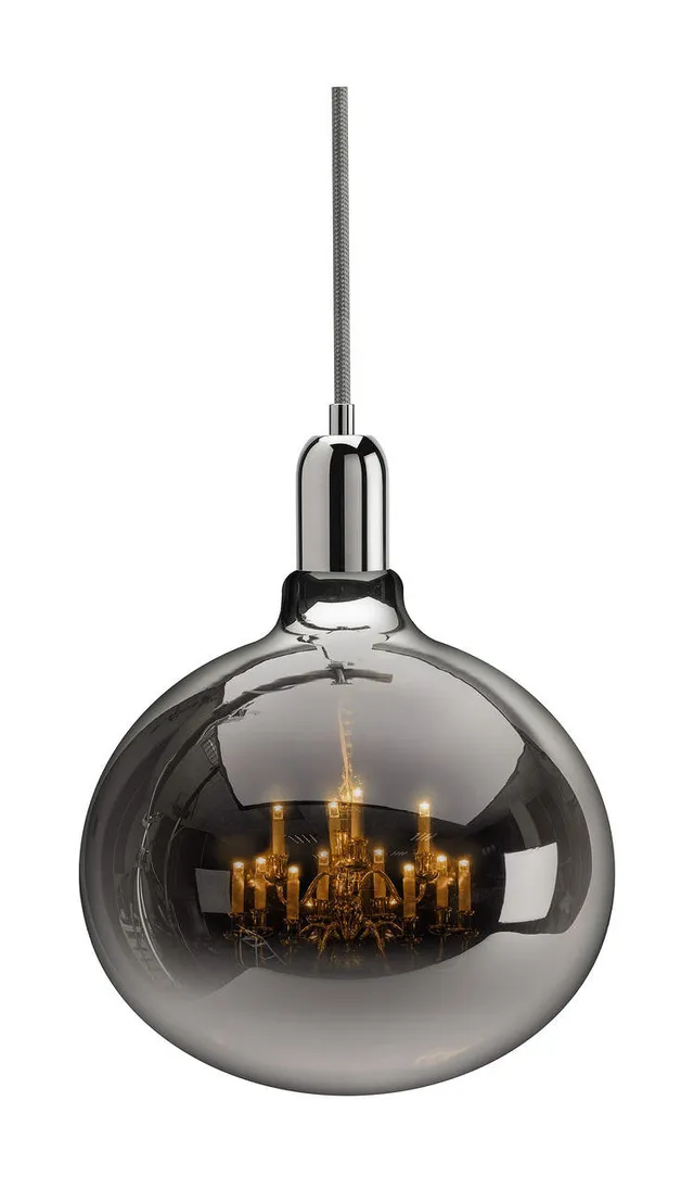 Mineheart King Edison Grande Pendelleuchte Chrom 28cm