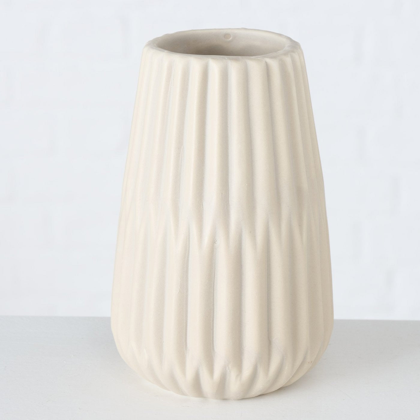 LS-LebenStil Oslo Blumenvase 2er Set Creme 18cm Keramik