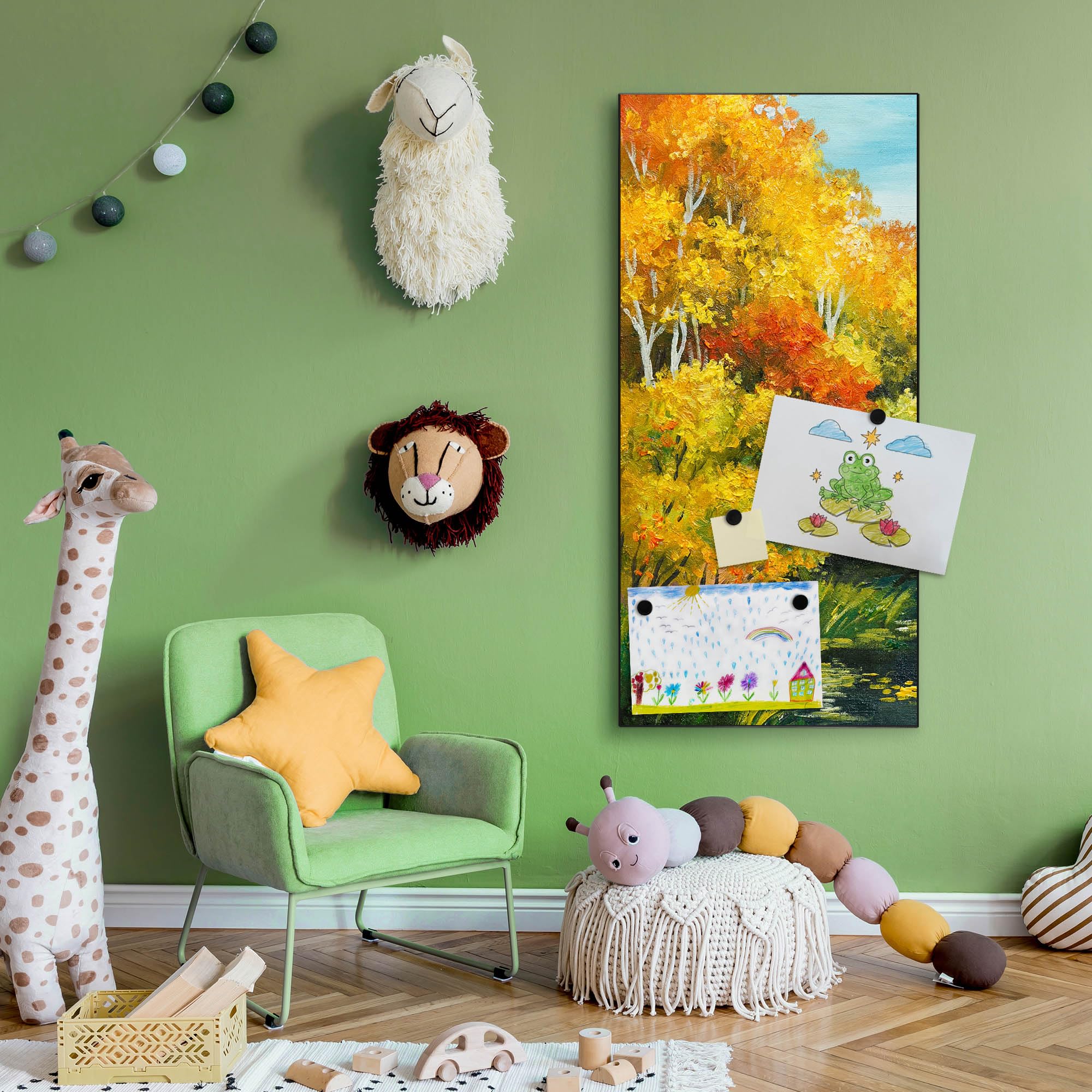 Banjado Magnettafel 37x78cm Magnetpinnwand Kanal im Herbst