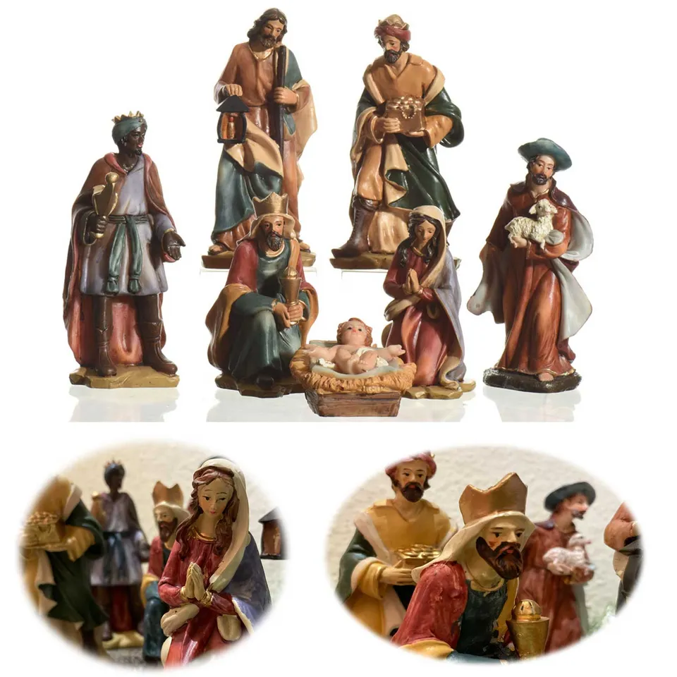 LS-LebenStil Krippenfiguren Set 7 Figuren 15cm Handbemalt