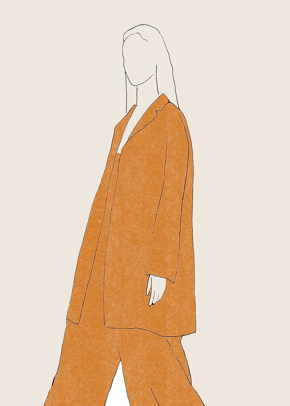 The Poster Club Art Prints Comfy Suit Poster A4 orange