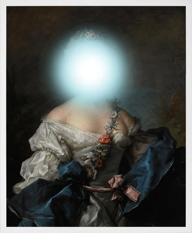 Mineheart Wall Art Orb of Pleasure Blue Lady Leinwand 30x41 cm