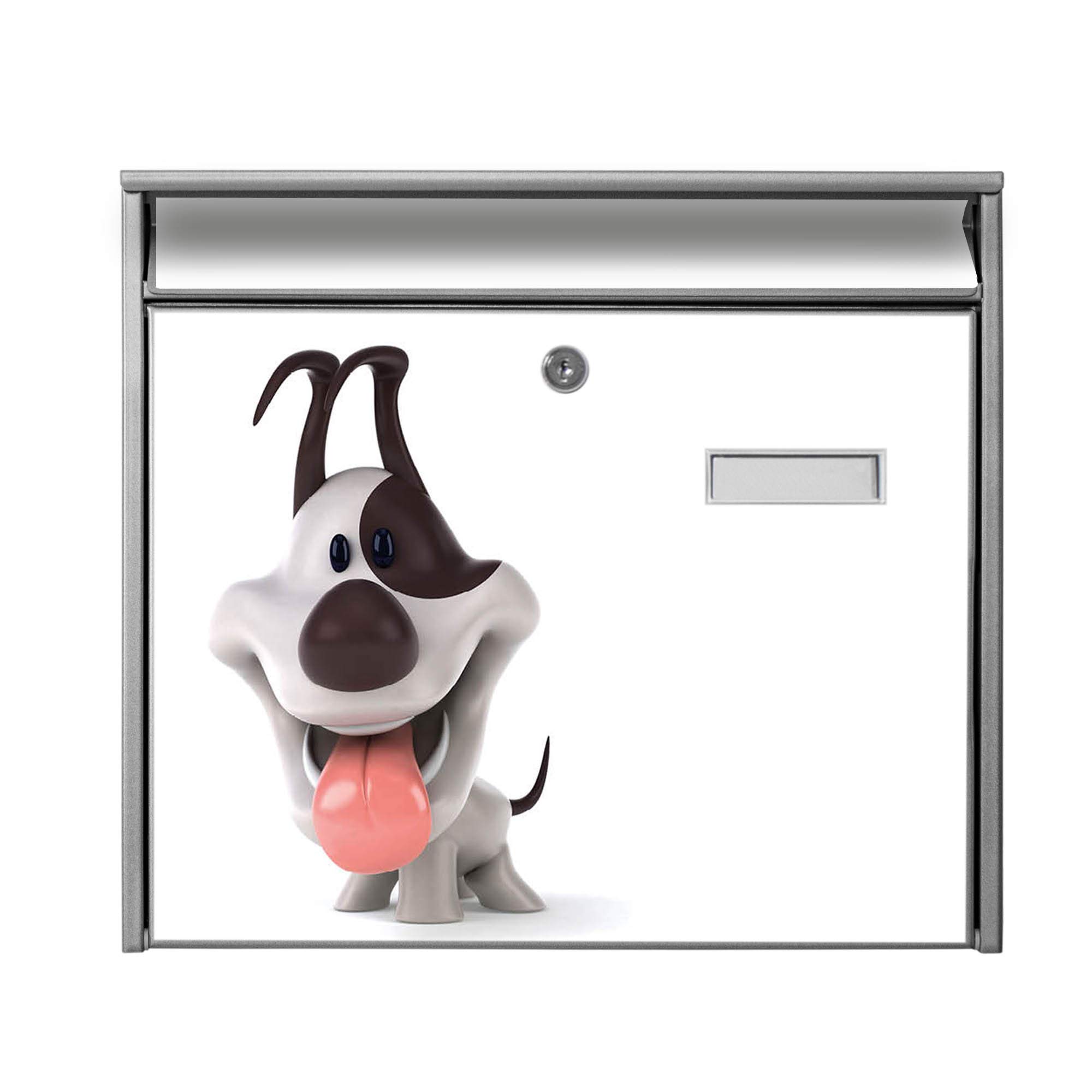 Banjado Briefkasten Burg-Wächter 32x36cm Comic-Hund Silber