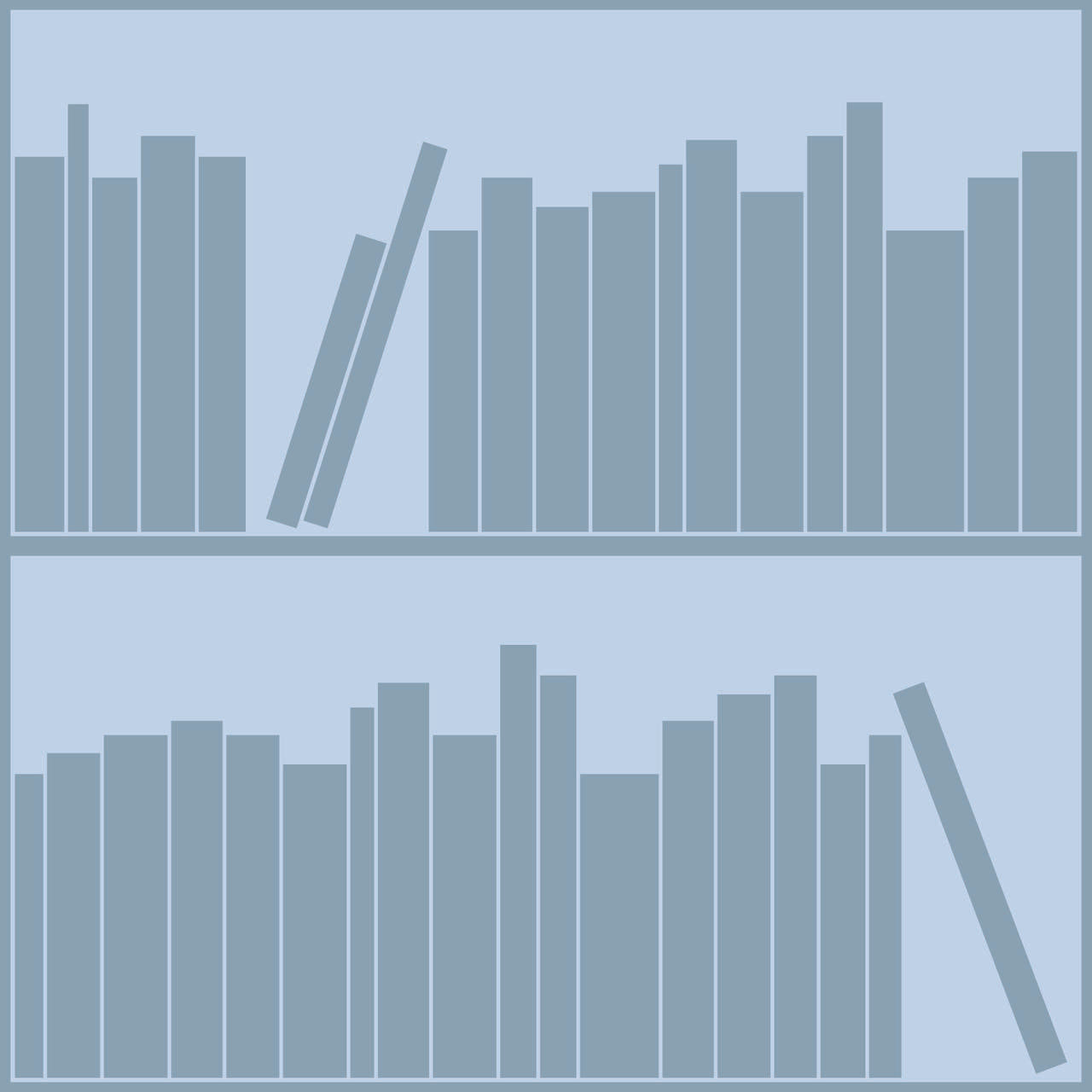 Mineheart Bookshelf Tapete Navy Bücherregal Outline