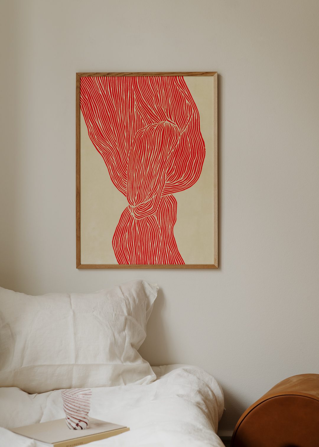 The Poster Club The Line Red Poster A4 beige-rot