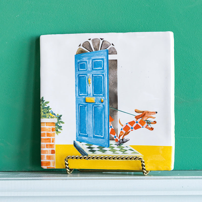 Storytiles Delft blue My dog & I Wandfliese S 10x10 cm Hund