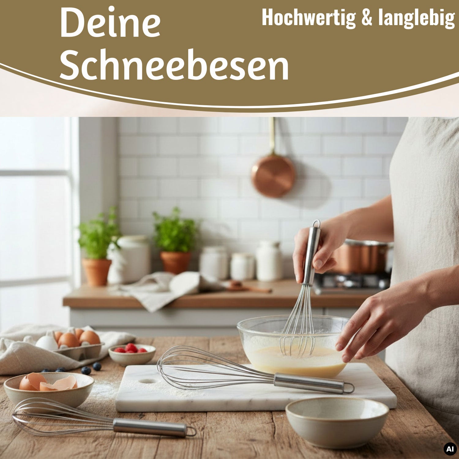 LS-LebenStil Küche & Haushalt Schneebesen Edelstahl 3er Set