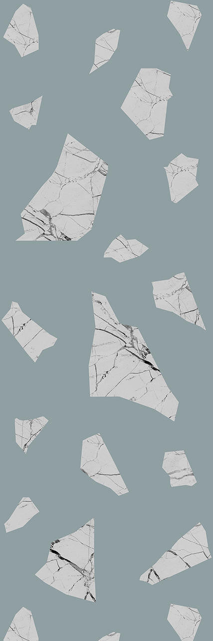 Mineheart Marble Fragment Tapete Grün Grau A3 Muster