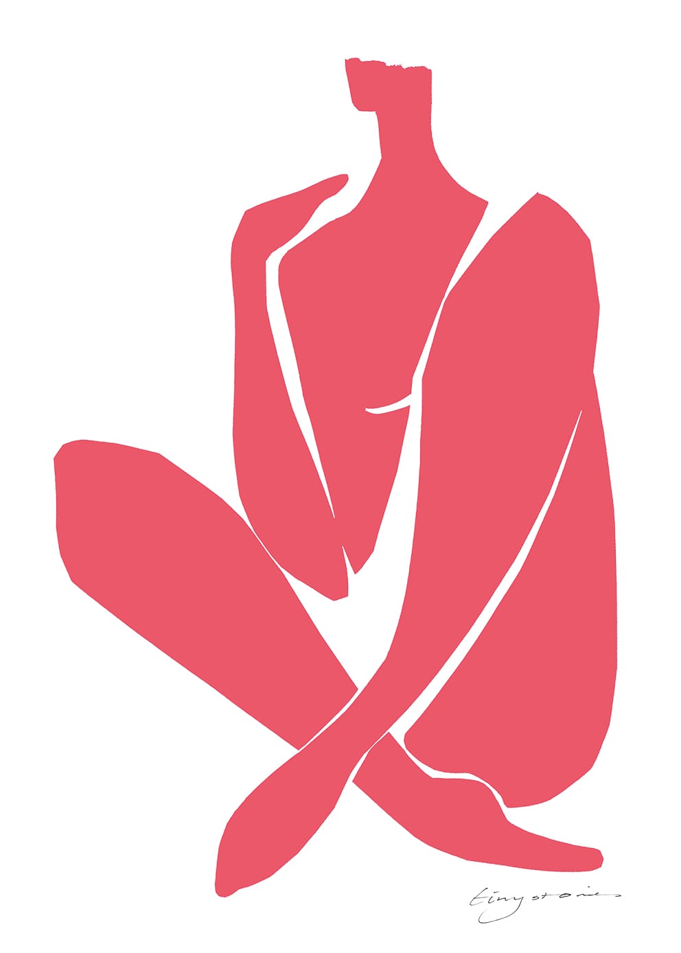 The Poster Club Pink Intimacy Kunstdruck A4 rosa abstrakt