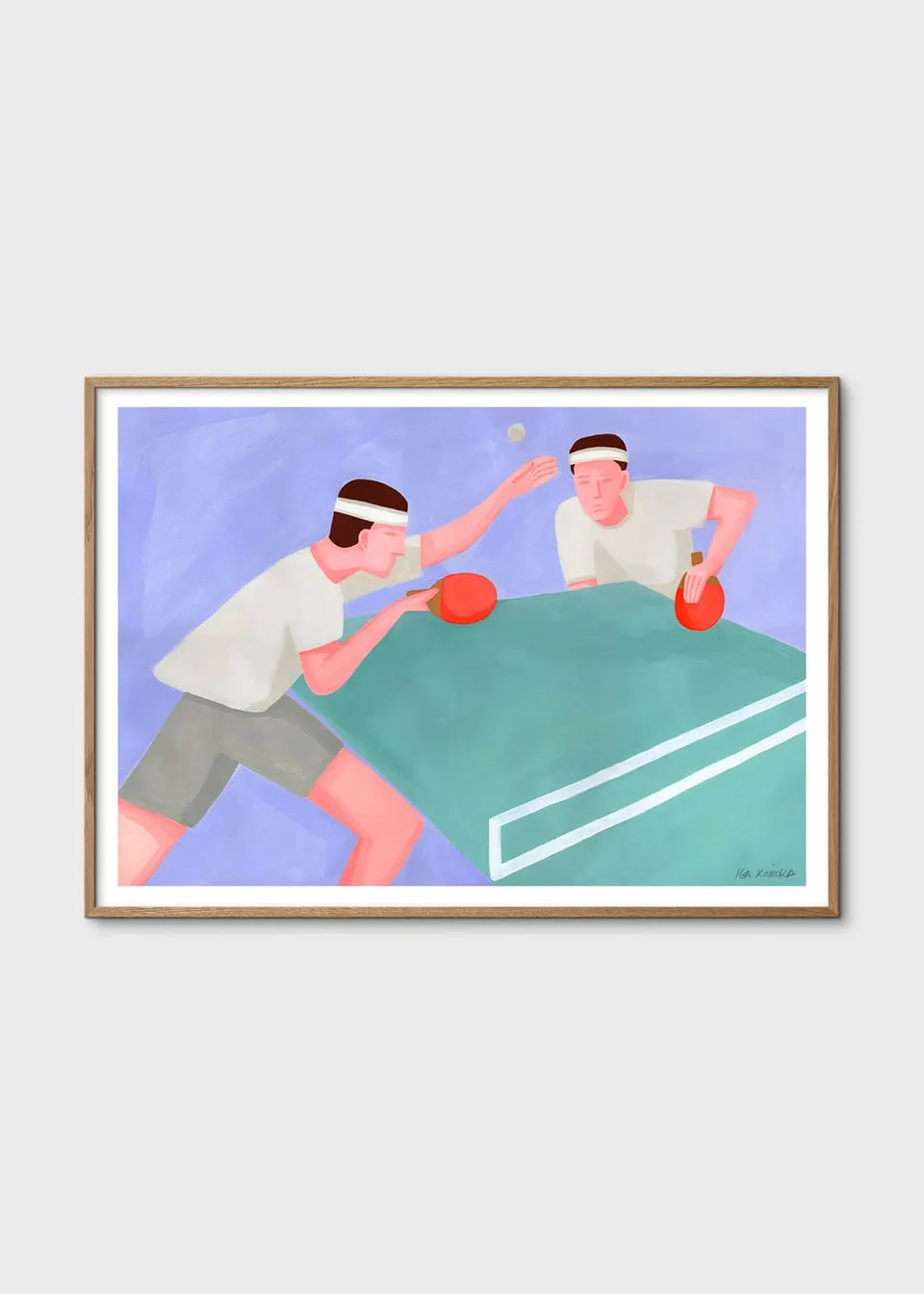 The Poster Club Art Prints Ping Pong Poster 30x40 cm Grün Lila