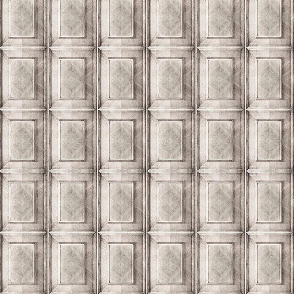 Mineheart Wallpaper Bleached Dutch Inlay Tapete beige Paneel