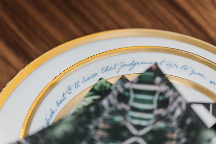 Mineheart Poetry Plates Teller Set Bone China Spruch