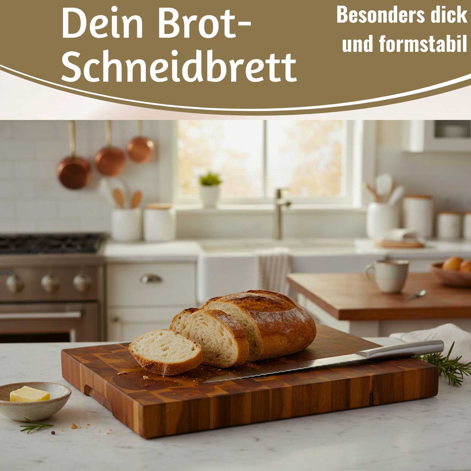 LS-LebenStil Schneidebrett Stirnholz Akazie 42cm XL