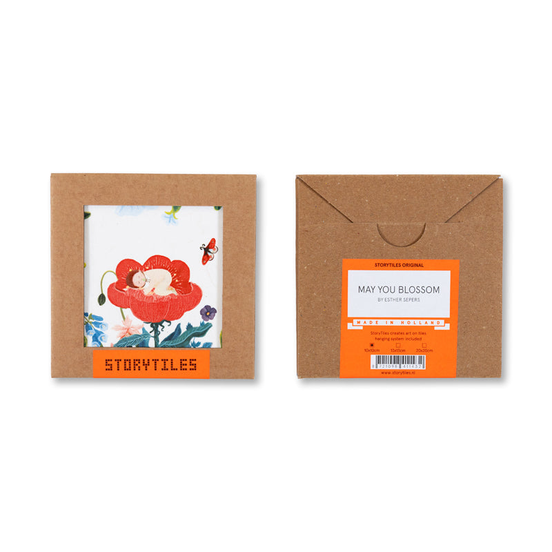 Storytiles Delft Blue May you blossom Fliese S 10x10 cm Baby