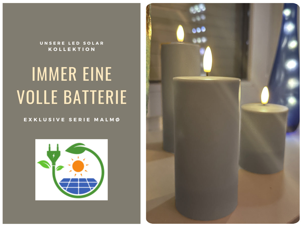 LS-LebenStil Möbel LED Kerze Solar 20x7,5cm Sand Timer Outdoor