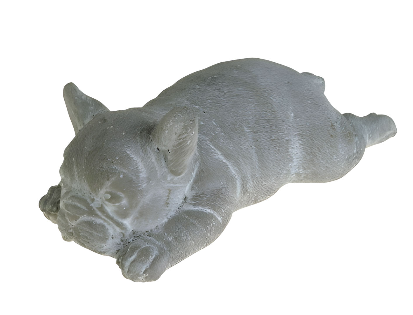 LS-LebenStil Bulldogge Frenchie Figur Beton grau-weiß 25x10cm